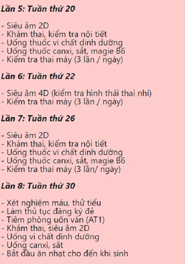 Lịch khám thai định kỳ và những xét nghiệm quan trọng